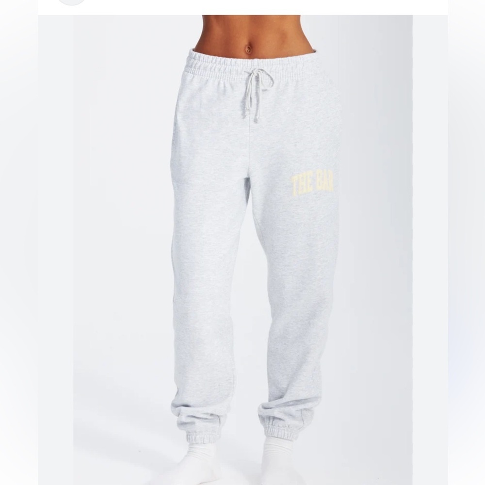 The Bar VARSITY SWEATPANTS LT HEATHER GREY Size XS